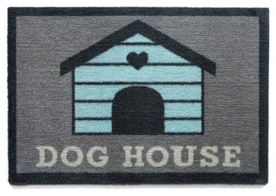 Howler and Scratch Dog House Doormat - 75x50cm - Blue.